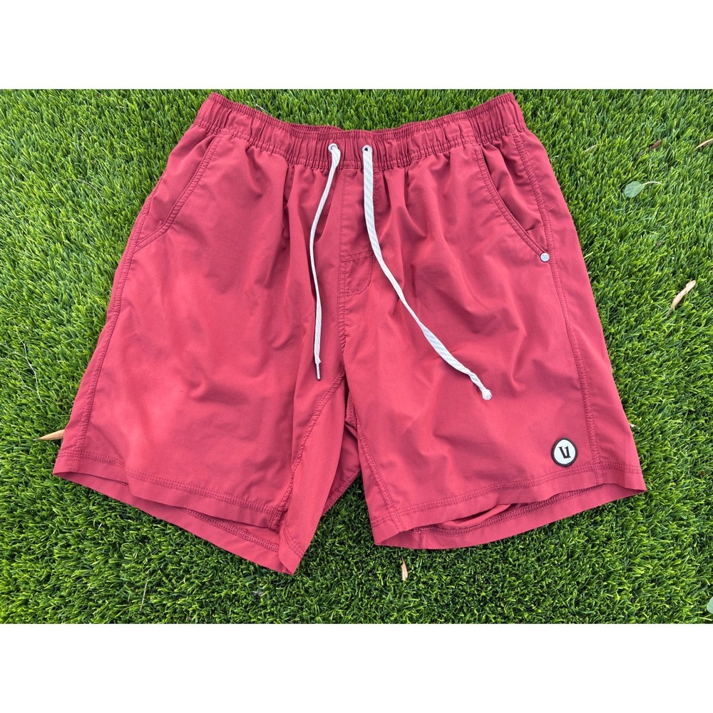Vuori Banks Shorts Mens Large Dark Red Athletic Swim Yoga Training